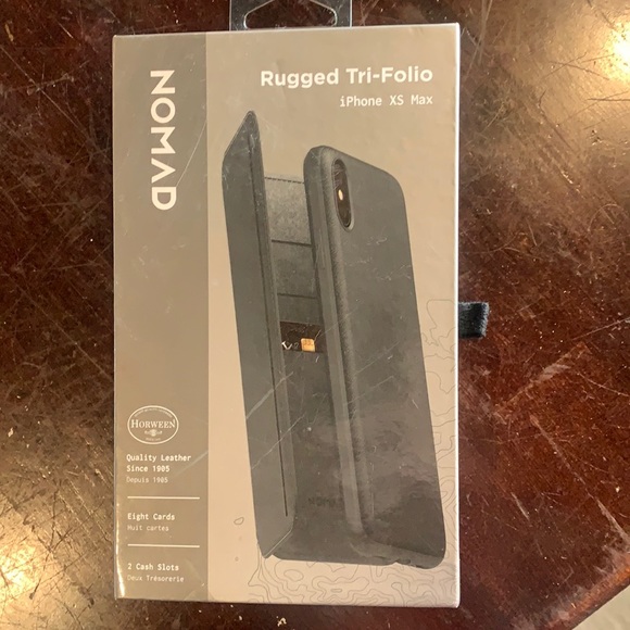 nomad real leather iphone xs max  folio case - Picture 1 of 4